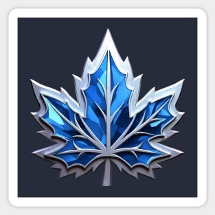 Blue Maple Leaf Badge Sticker